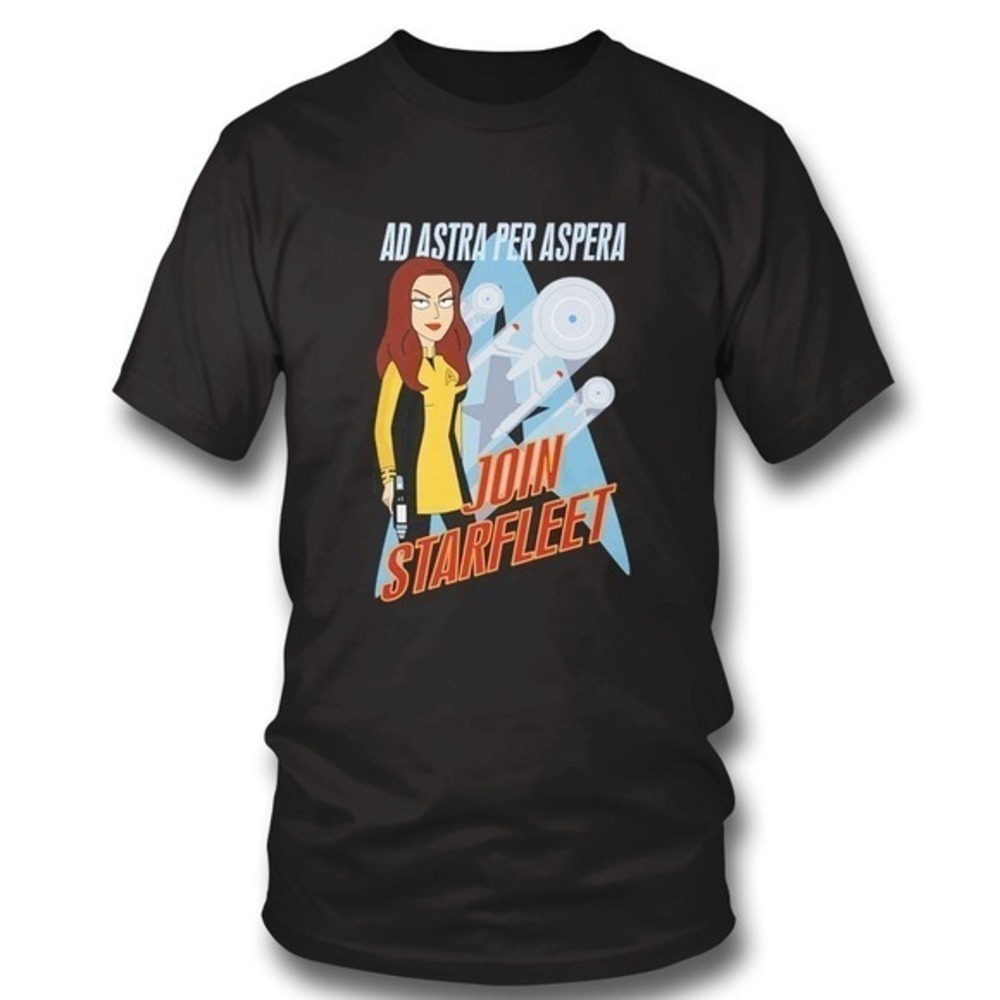 Ad Astra Per Aspera Starfleet Cartoon Sci Fi Fan Graphic T-Shirt